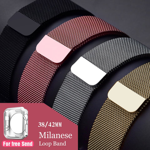Milanese Loop For Apple Watch band strap 42mm/38mm iwatch4/3/2/1Stainless Steel Link Bracelet wrist watchband magnetic buckle