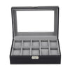 2/6/10/12 Girds Leather/Carbon Fiber Watch Box Jewelry Storage Box Organizer for Earrings Rings Bracelet Display Holder Case