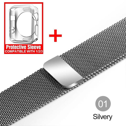 Milanese Loop For Apple Watch band strap 42mm/38mm iwatch4/3/2/1Stainless Steel Link Bracelet wrist watchband magnetic buckle